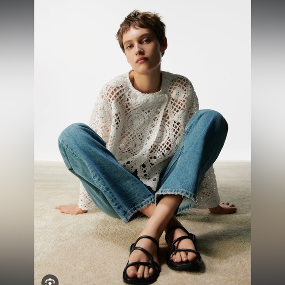 Black Leather Zara Sandals - Picture 2 of 9